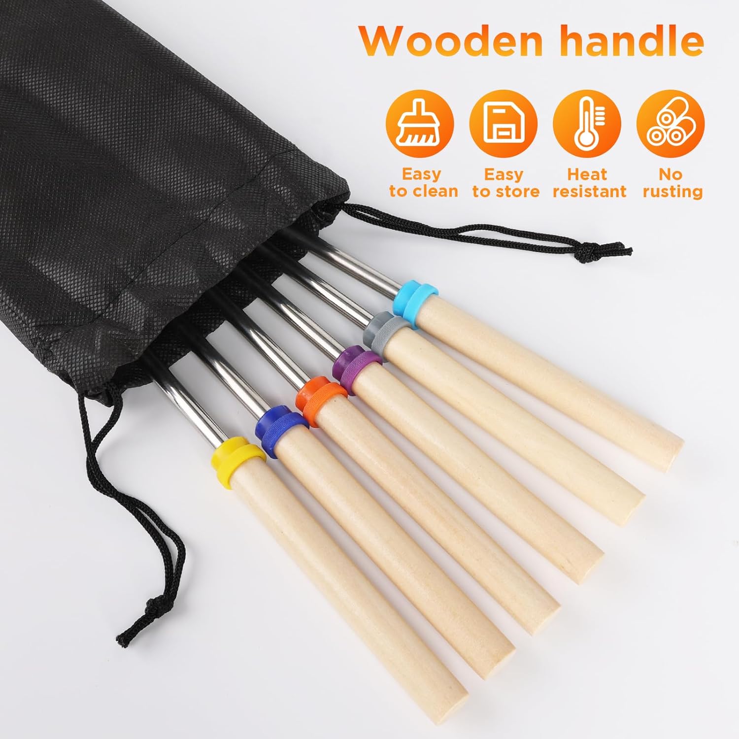 6Pcs Stainless Steel Telescopi - Corn Dog Stick ulasan dan harga
